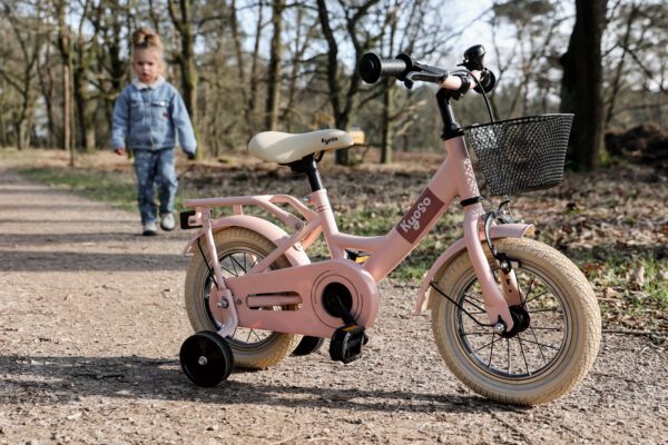 Kinderfiets 12" Kyoso Sparkle met remnaaf - mat roze - Image 3