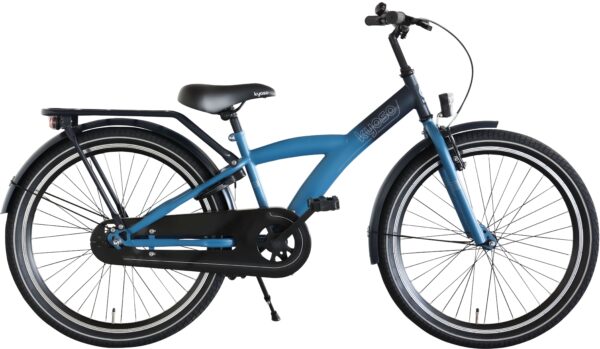Kinderfiets 24" Kyoso X-Rider met remnaaf - donkerblauw/aqua