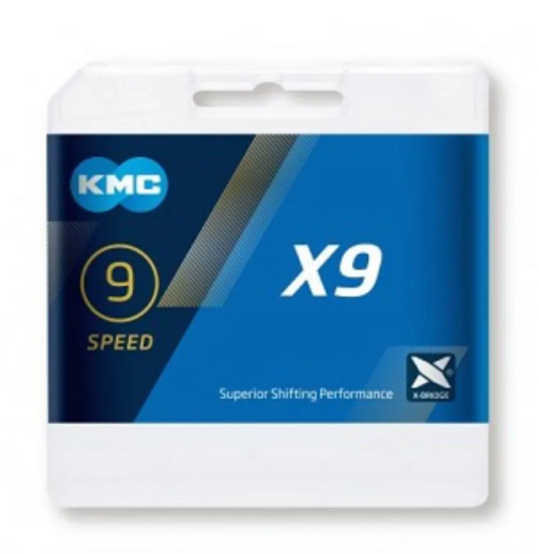 KMC X9 ketting smal 1/2x11/128, 9-speed, grijs